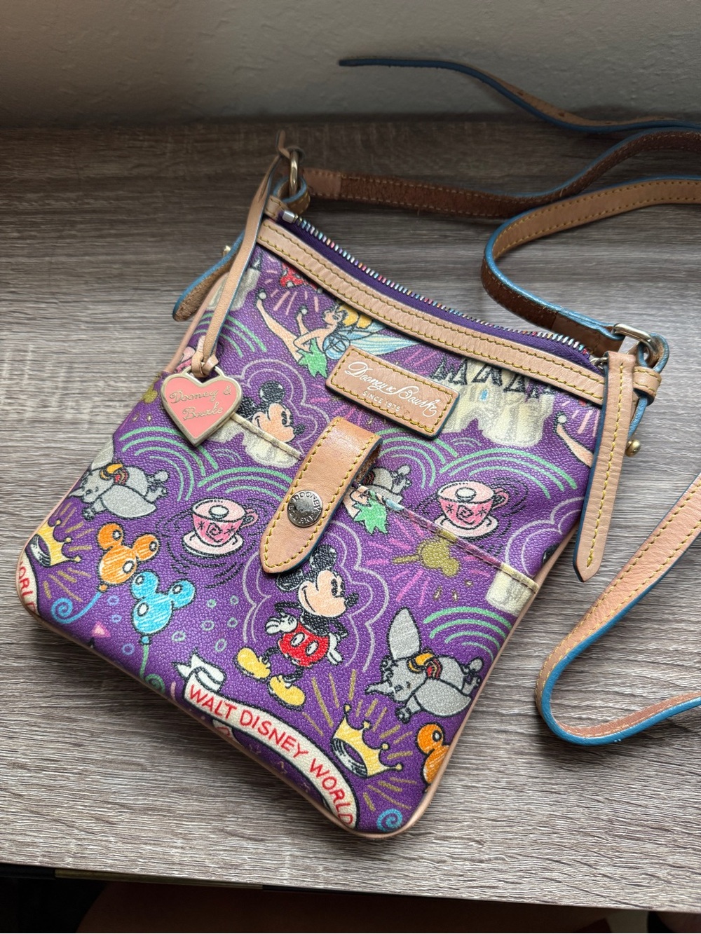 Vintage Dooney & Bourke Purple Disney Character Crossbody